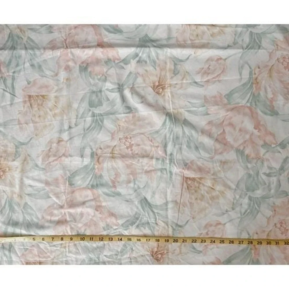 Vintage Full Size Flat sheet with peach and green large floral Westpoint Stevens